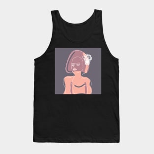 Woman with flowers Tank Top